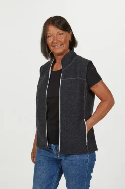 BEATA VEST, 100% FILTAD ULL — LIGHT NAVY