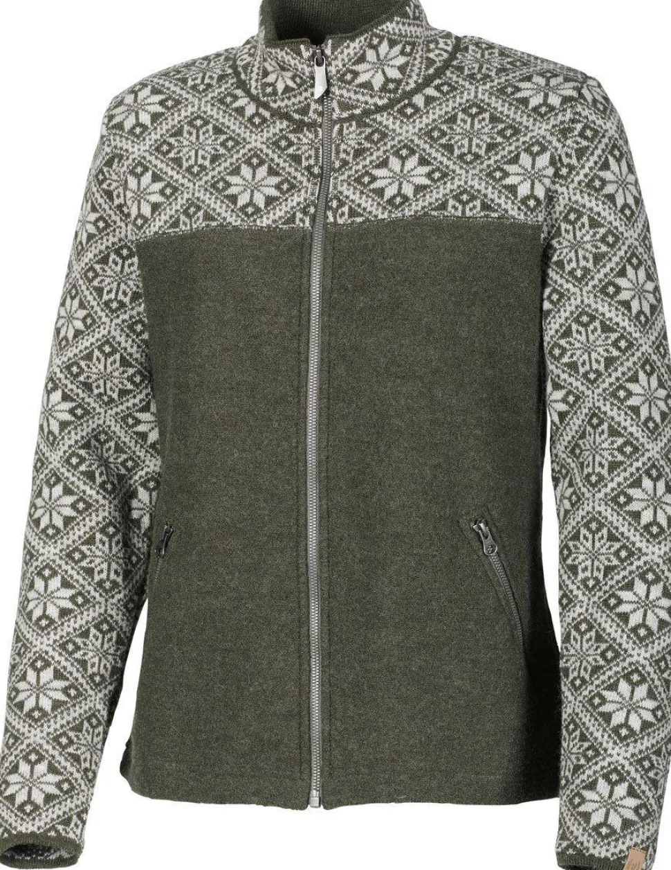 ELLIE FULL ZIP, 100% ULL — LODEN GREEN