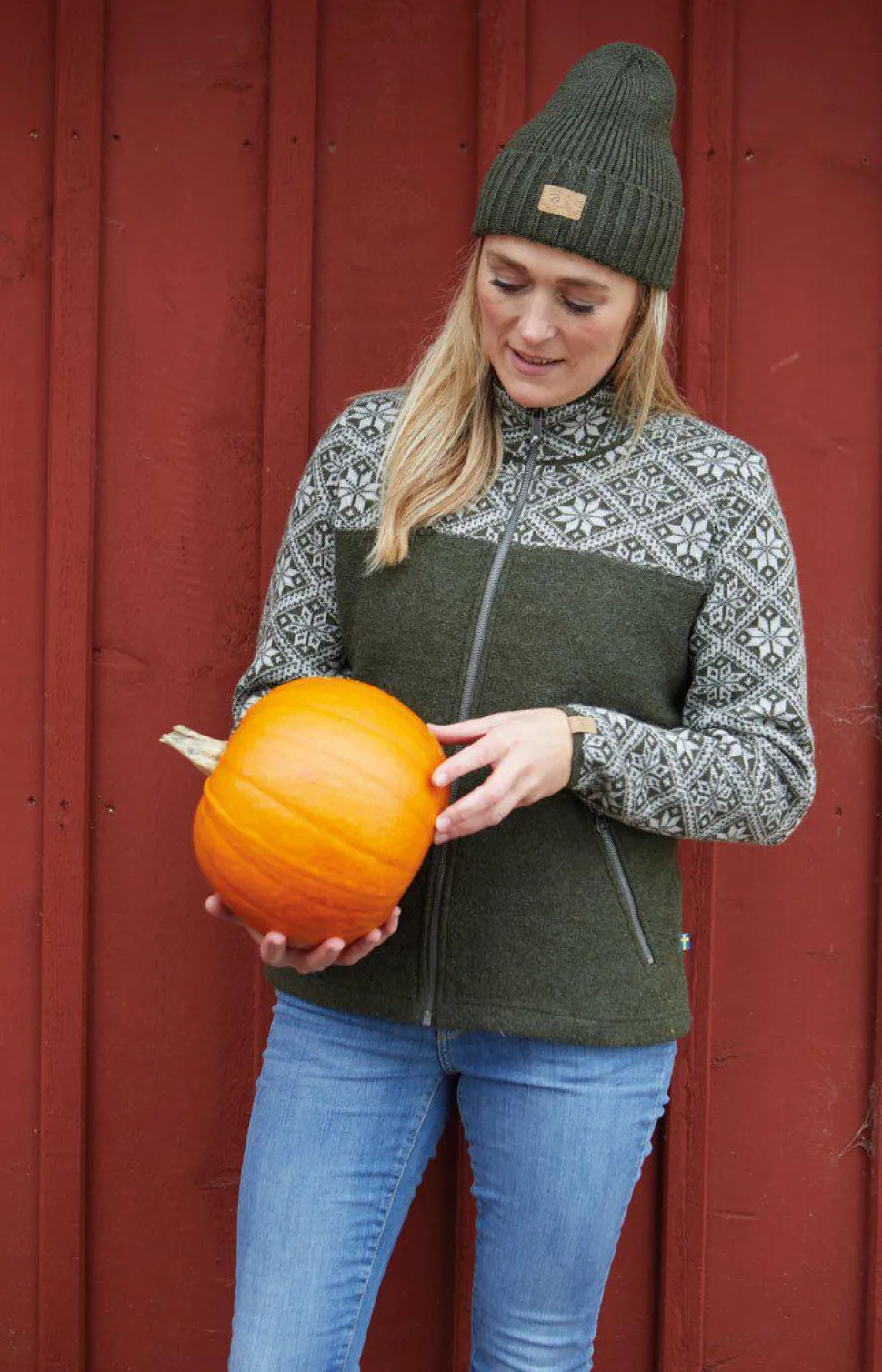 ELLIE FULL ZIP, 100% ULL — LODEN GREEN