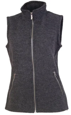 FLORA VEST, 60% FILTAD ULL, 40% LYOCELL — GRAPHITE MARL