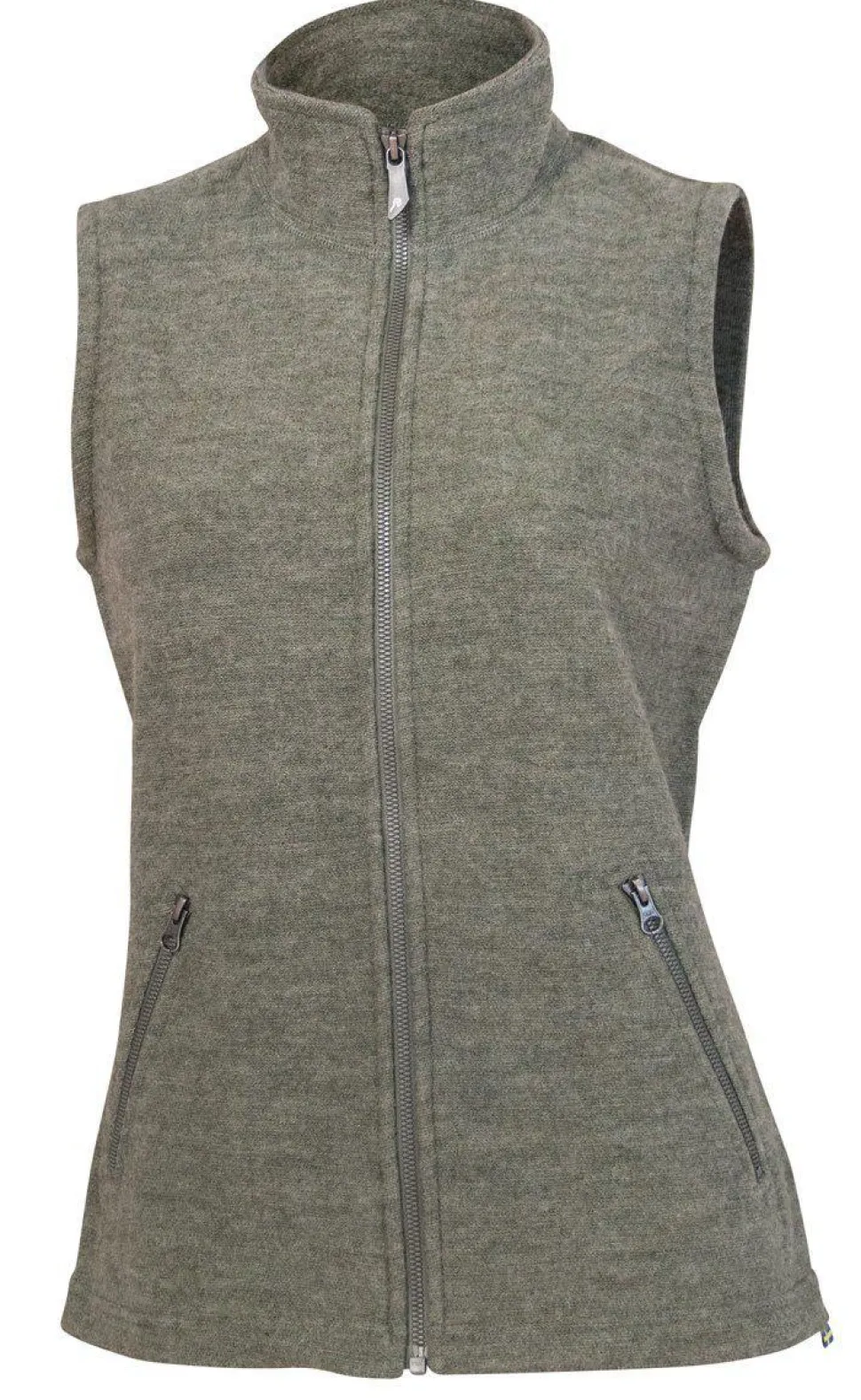 FLORA VEST, 60% FILTAD ULL, 40% LYOCELL — LICHEN GREEN