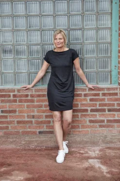 GY LIZ DRESS — STEELBLUE
