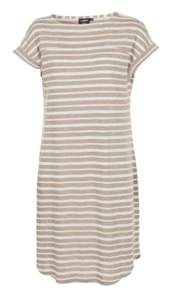 GY LIZ DRESS STRIPE — SAND
