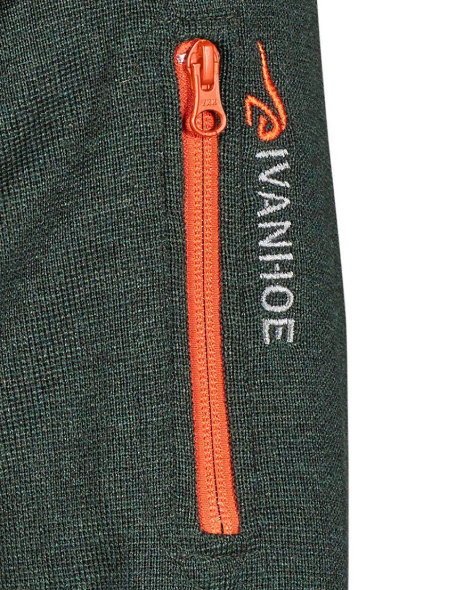 HADAR FULL ZIP WINDBREAKER, 100% EXTRA FINE MERINOULL — RIFLE GREEN