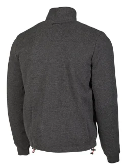 HADAR FULL ZIP WINDBREAKER, 100% EXTRA FINE MERINOULL — GRAPHITE MARL