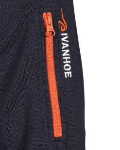 HADAR HALF ZIP WINDBREAKER, 100% EXTRA FINE MERINOULL — NAVY