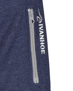 HADAR HALF ZIP WINDBREAKER, 100% EXTRA FINE MERINOULL — STEELBLUE
