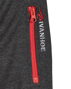 HADAR HALF ZIP WINDBREAKER, 100% EXTRA FINE MERINOULL — GRAPHITE MARL