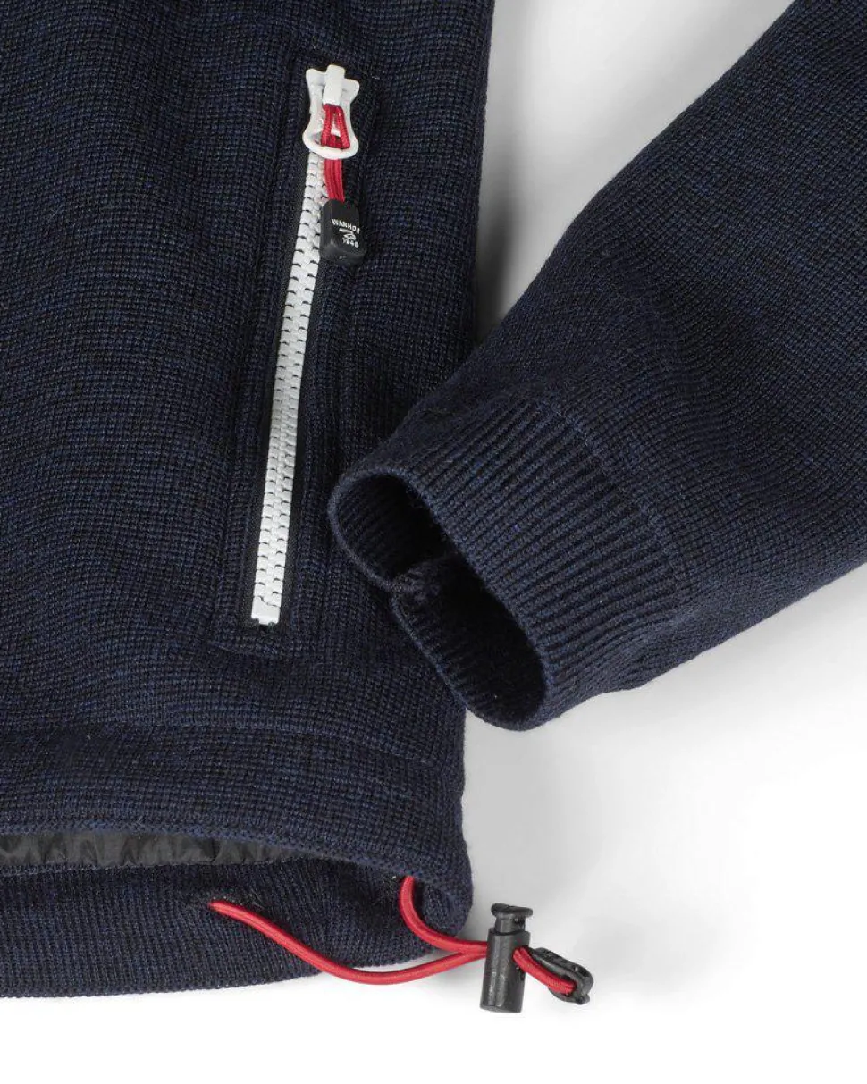 HEDDA WINDBREAKER, 100% EXTRA FINE MERINOULL — NAVY