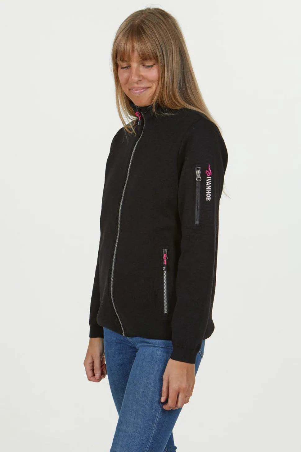 HEDDA WINDBREAKER, 100% EXTRA FINE MERINOULL — NAVY