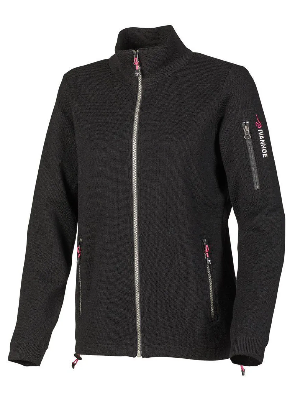 HEDDA WINDBREAKER, 100% EXTRA FINE MERINOULL — BLACK