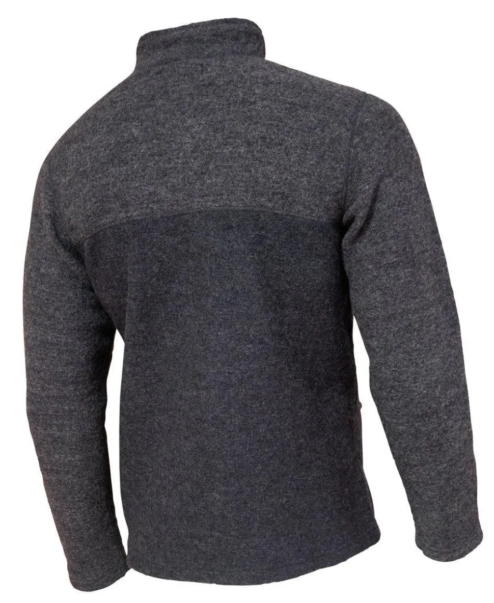 JON FULL ZIP, 100% FILTAD ULL — GREY
