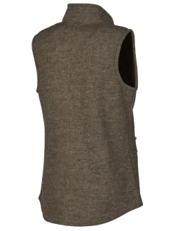 NLS COCO VEST, 100% OFÄRGAD ULL — NUTMEG
