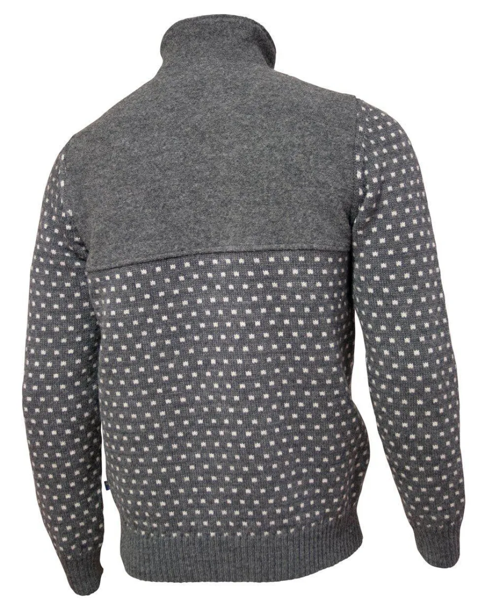 SVERRE HALF ZIP, 100% ULL — GREY