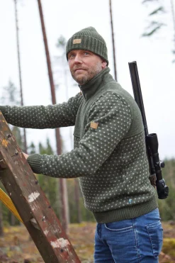 SVERRE HALF ZIP, 100% ULL — GREY