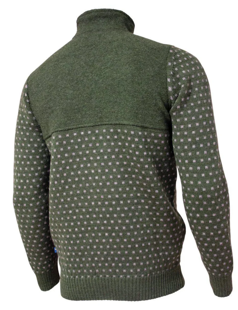 SVERRE HALF ZIP, 100% ULL — LODEN GREEN