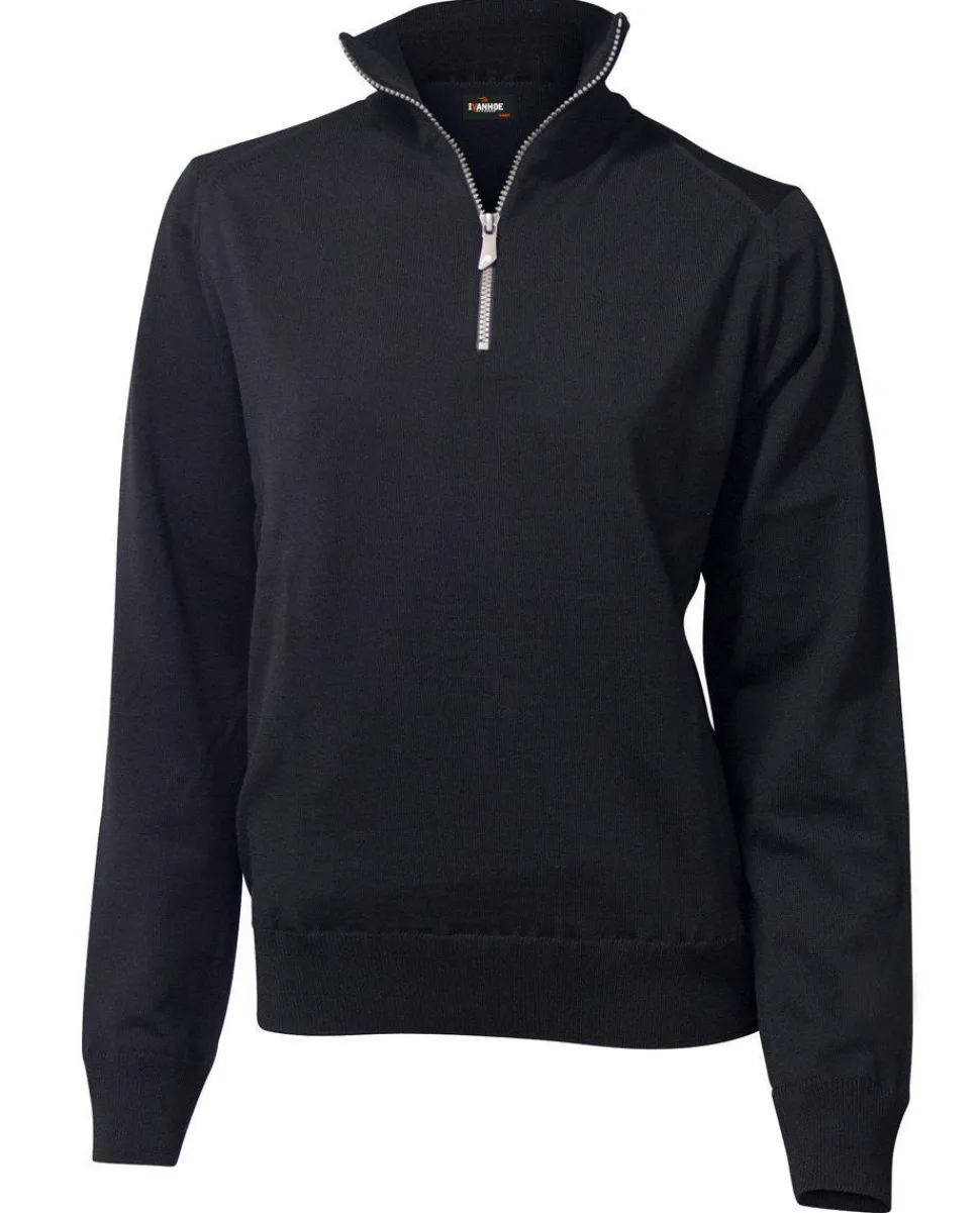 WILMA WINDBREAKER, 100% EXTRA FINE MERINOULL — BLACK