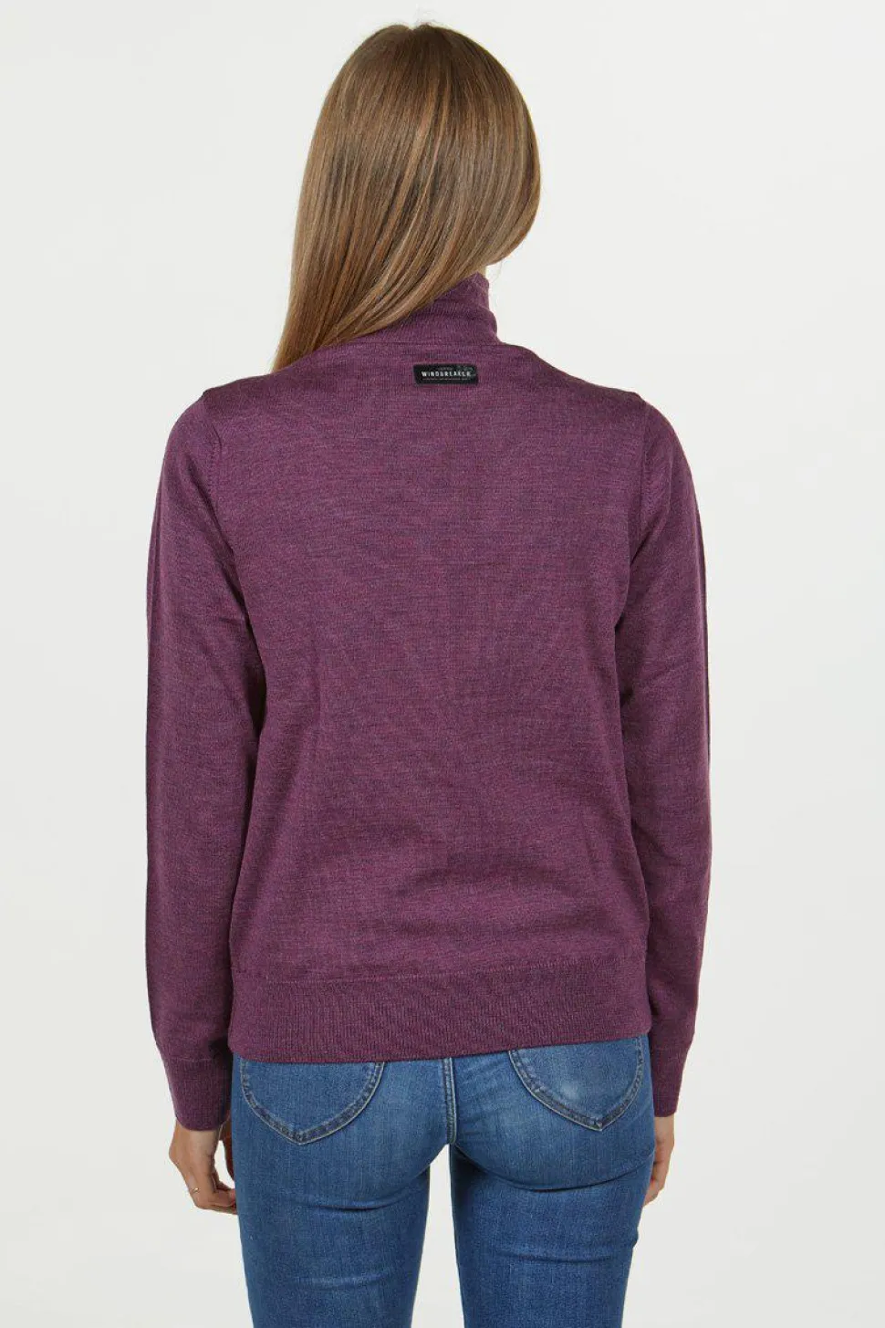 WILMA WINDBREAKER, 100% EXTRA FINE MERINOULL — PURPLE