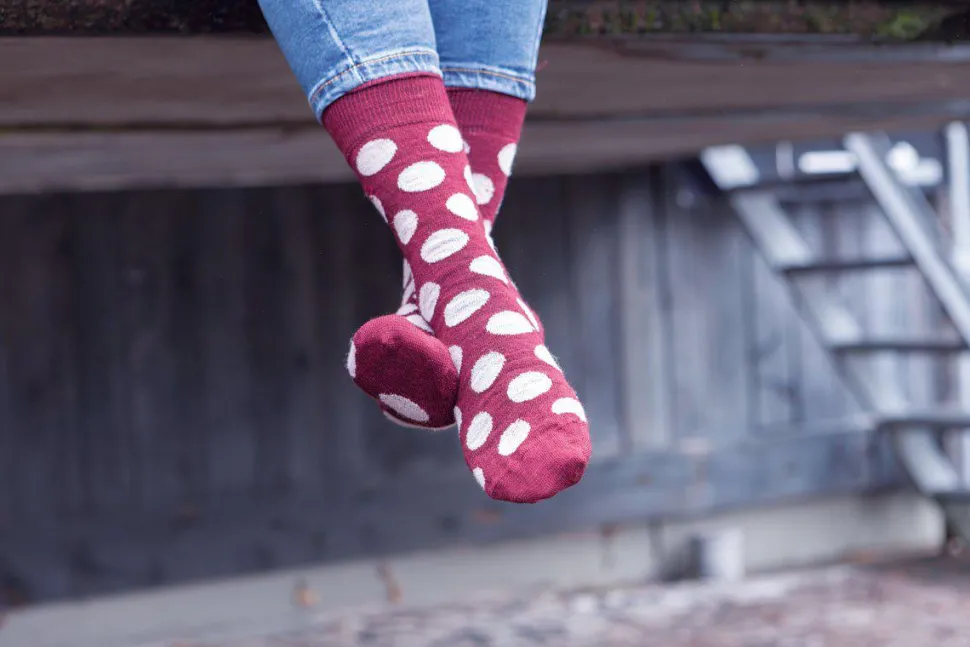 WOOL SOCK DOT — GREY