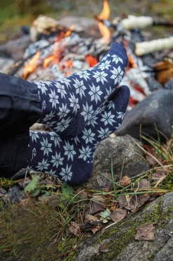 WOOL SOCK SNOWFLAKE — LODEN GREEN