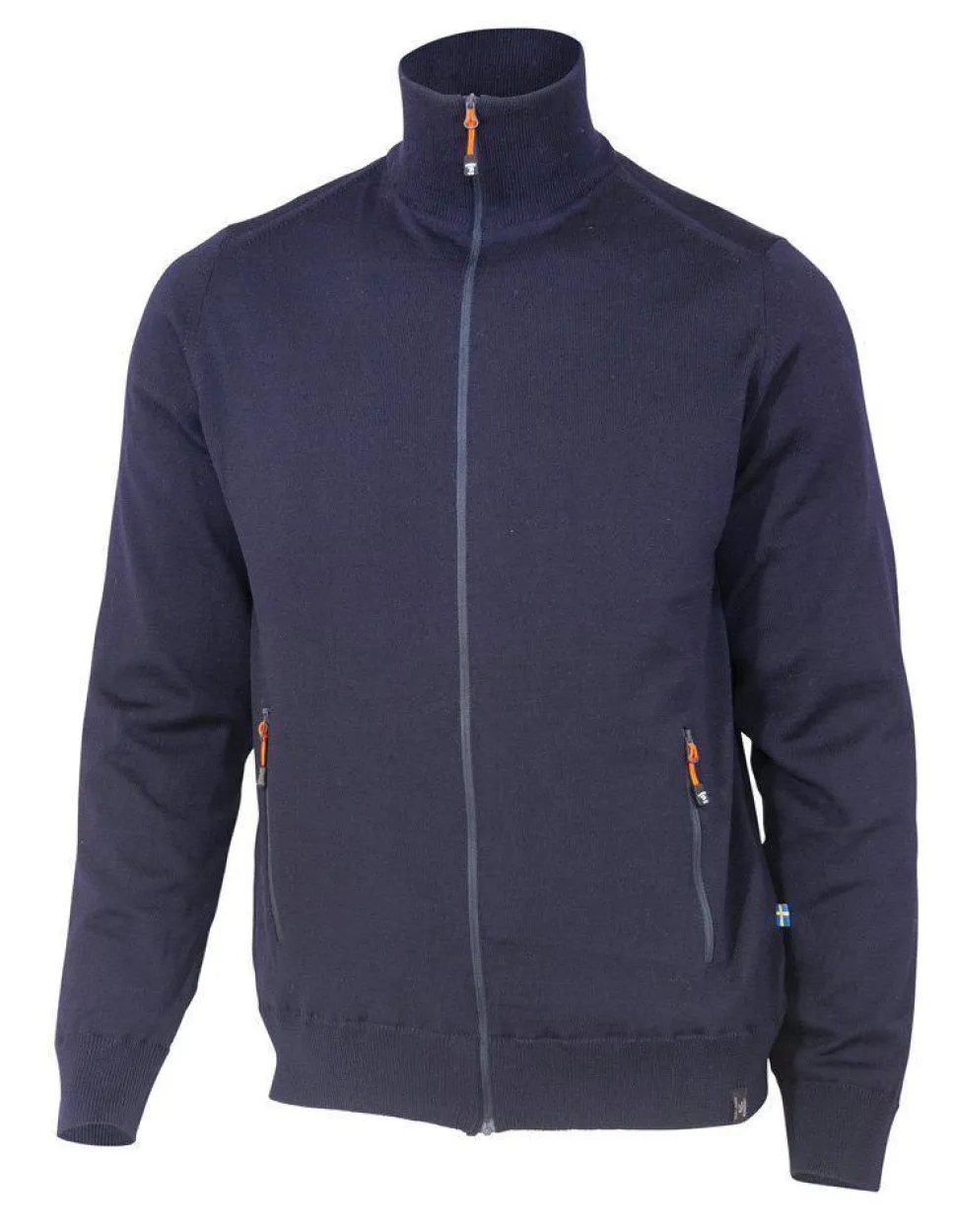 YORK FULL ZIP WINDBREAKER, 100% EXTRA FINE MERINOULL — NAVY