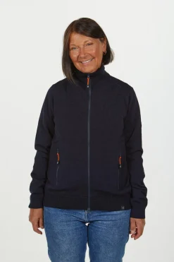 YORK FULL ZIP WINDBREAKER, 100% EXTRA FINE MERINOULL — NAVY
