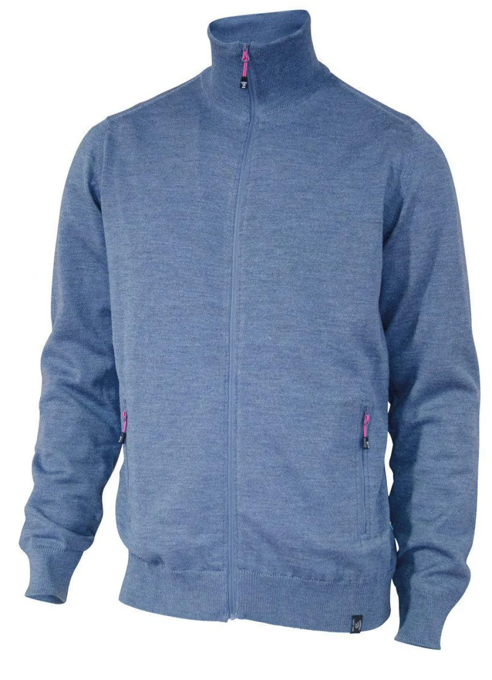 YORK FULL ZIP WINDBREAKER, 100% EXTRA FINE MERINOULL — DENIM