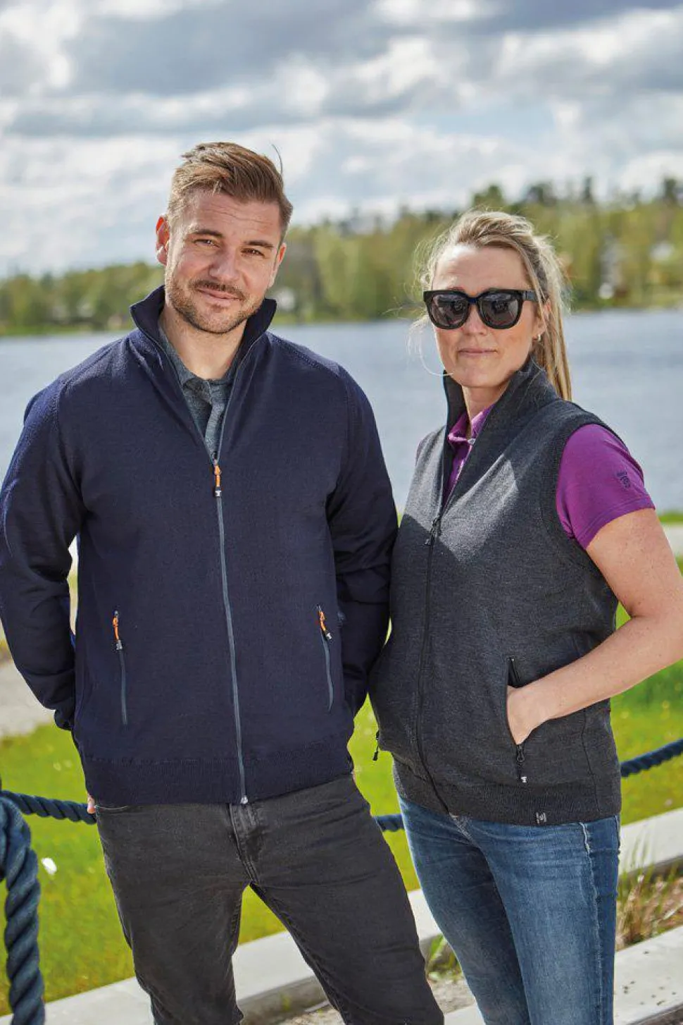 YORK FULL ZIP WINDBREAKER, 100% EXTRA FINE MERINOULL — BLACK