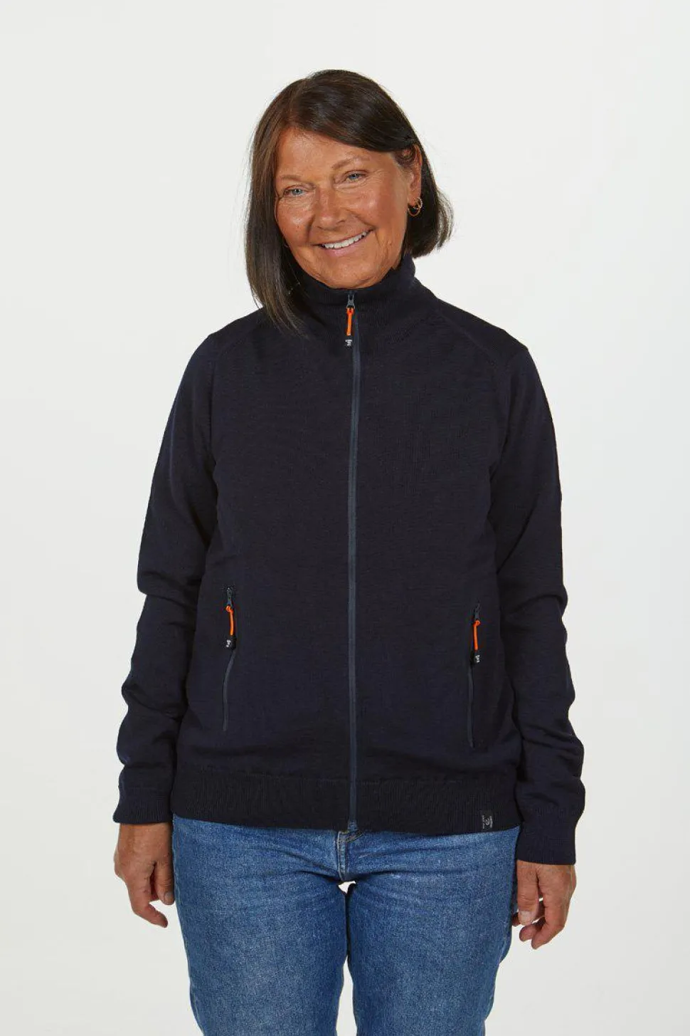 YORK FULL ZIP WINDBREAKER, 100% EXTRA FINE MERINOULL — BLACK
